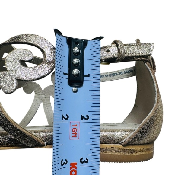 Boden Gold Metallic Leather Filigree Flat Sandals Size 38/ US 7 NEW - Picture 3 of 13